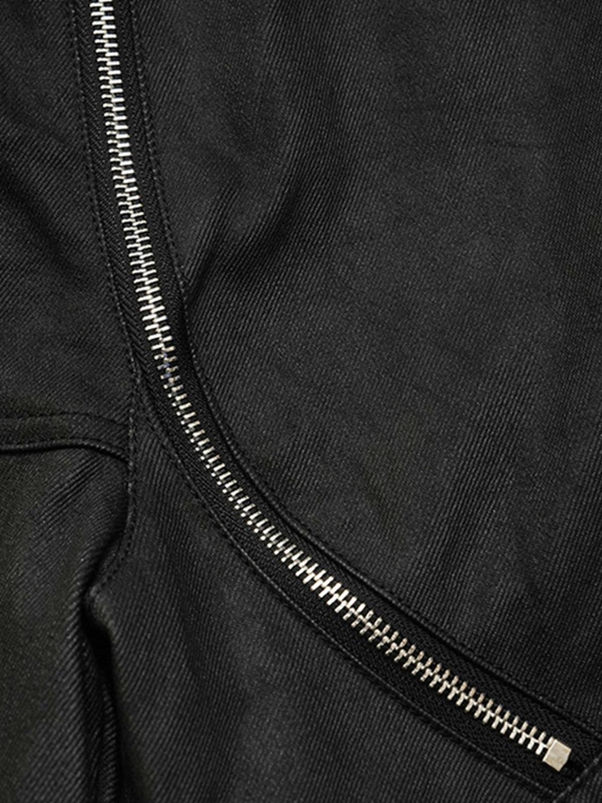 Concert Outfit Street Hip-Hop Structure Zipper Design Washed Jeans Concert Outfit Street Hip-Hop Structure Zipper Design Washed Jeans