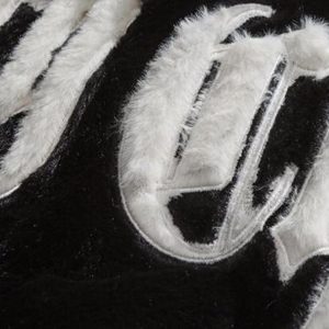 Concert Outfit Street Letter Embroidered Fleece Jacket