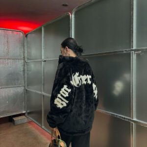 Concert Outfit Street Letter Embroidered Fleece Jacket