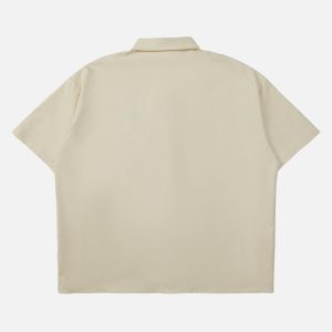 Concert Outfit Street Letter Print Short Sleeve Shirt