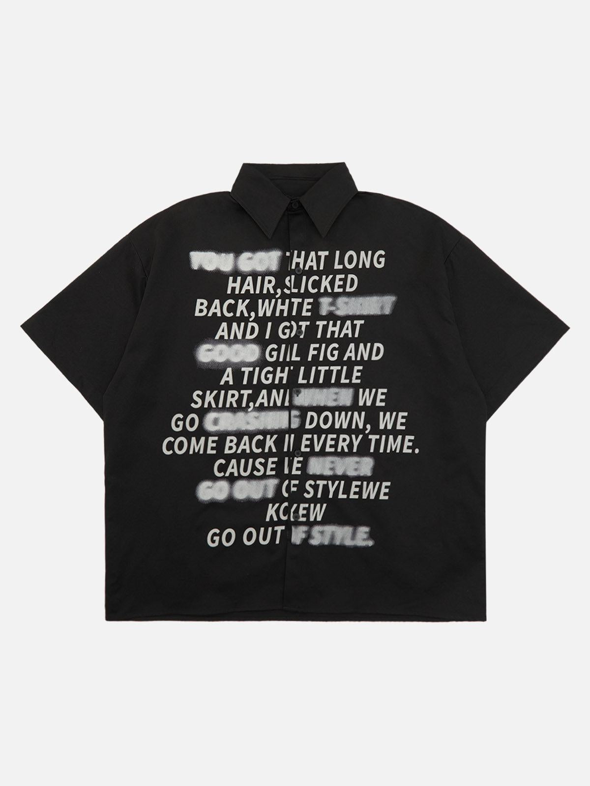 Concert Outfit Street Letter Print Short Sleeve Shirt Concert Outfit Street Letter Print Short Sleeve Shirt