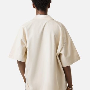 Concert Outfit Street Letter Print Short Sleeve Shirt