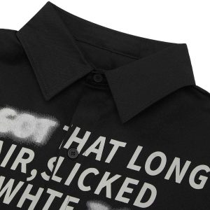 Concert Outfit Street Letter Print Short Sleeve Shirt