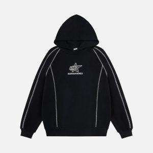 Concert Outfit Street Line Assemble Print Hoodie