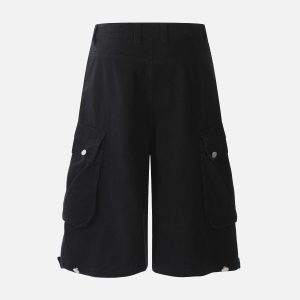 Concert Outfit Street Multi-Pocket Pleated Cargo Jorts