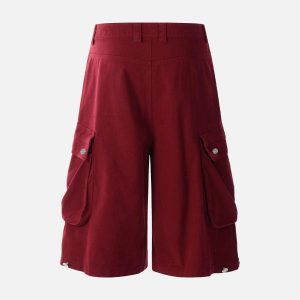 Concert Outfit Street Multi-Pocket Pleated Cargo Jorts