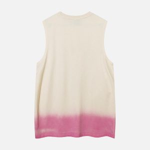 Concert Outfit Street Necklace Graffiti Spray-Painted Vest