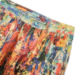 Concert Outfit Street Oil Painting Color Straight Jeans