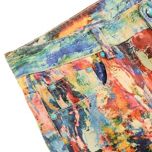 Concert Outfit Street Oil Painting Color Straight Jeans