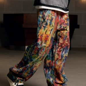 Concert Outfit Street Oil Painting Color Straight Jeans