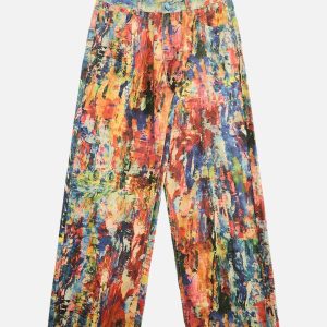 Concert Outfit Street Oil Painting Color Straight Jeans