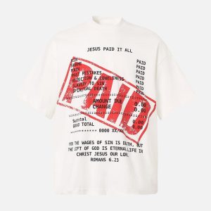 Concert Outfit Street PAID Letter Slogan T-Shirt