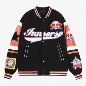 Concert Outfit Street Patchwork Embroidered Baseball Jacket