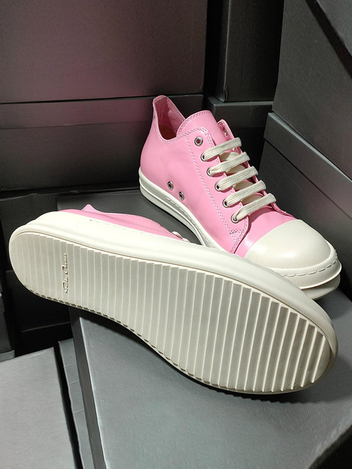 Concert Outfit Street Pink Leather Low-Top Sneakers Concert Outfit Street Pink Leather Low-Top Sneakers