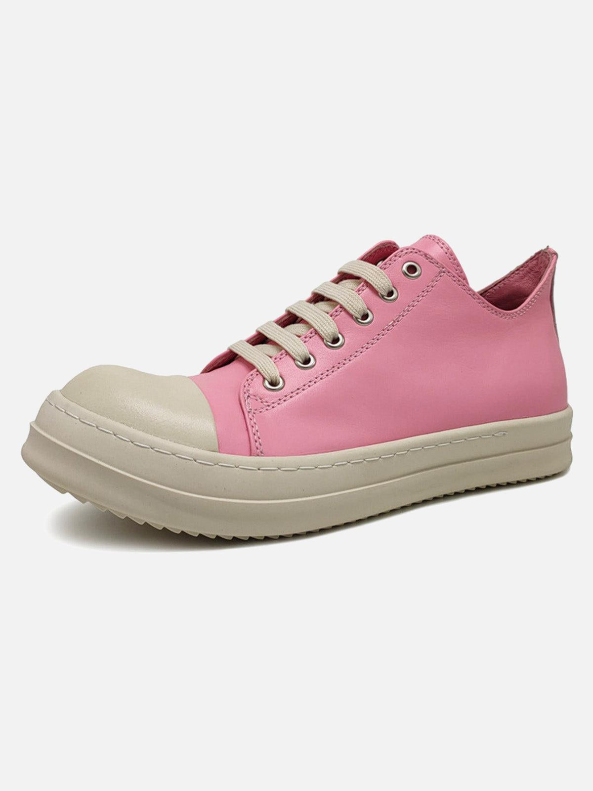 Concert Outfit Street Pink Leather Low-Top Sneakers Concert Outfit Street Pink Leather Low-Top Sneakers