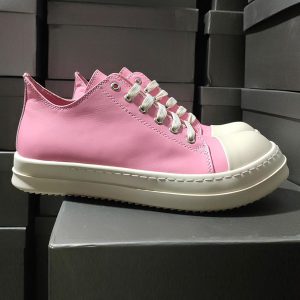Concert Outfit Street Pink Leather Low-Top Sneakers