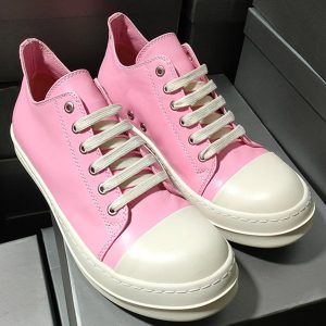 Concert Outfit Street Pink Leather Low-Top Sneakers
