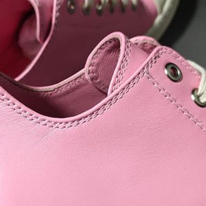 Concert Outfit Street Pink Leather Low-Top Sneakers