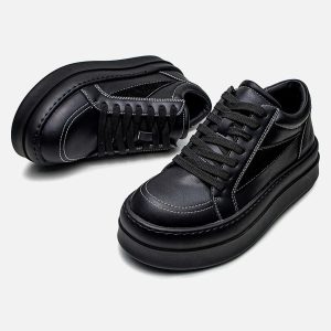 Concert Outfit Street PU Leather Sneakers