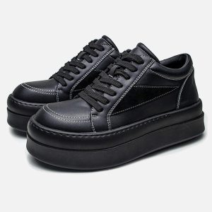 Concert Outfit Street PU Leather Sneakers
