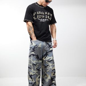 Concert Outfit Street Retro Camouflage Baggy Jeans