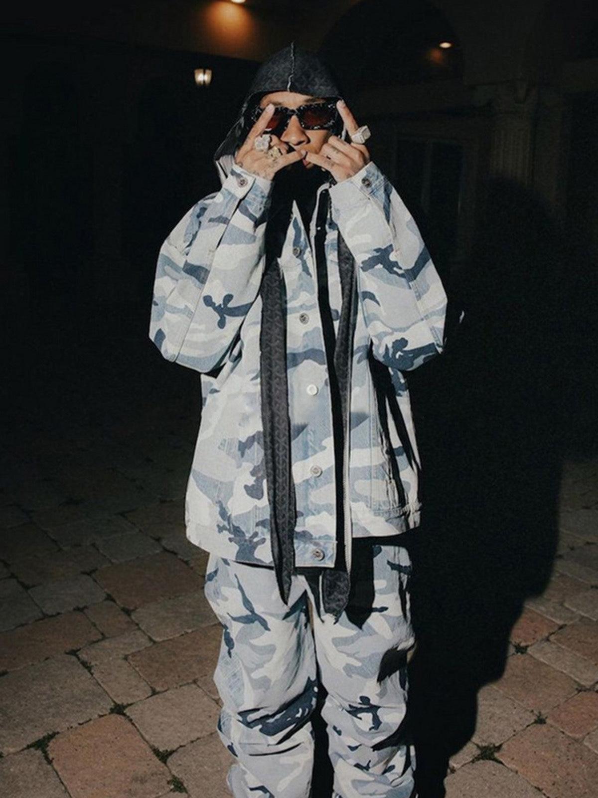 Concert Outfit Street Retro Camouflage Baggy Jeans Concert Outfit Street Retro Camouflage Baggy Jeans