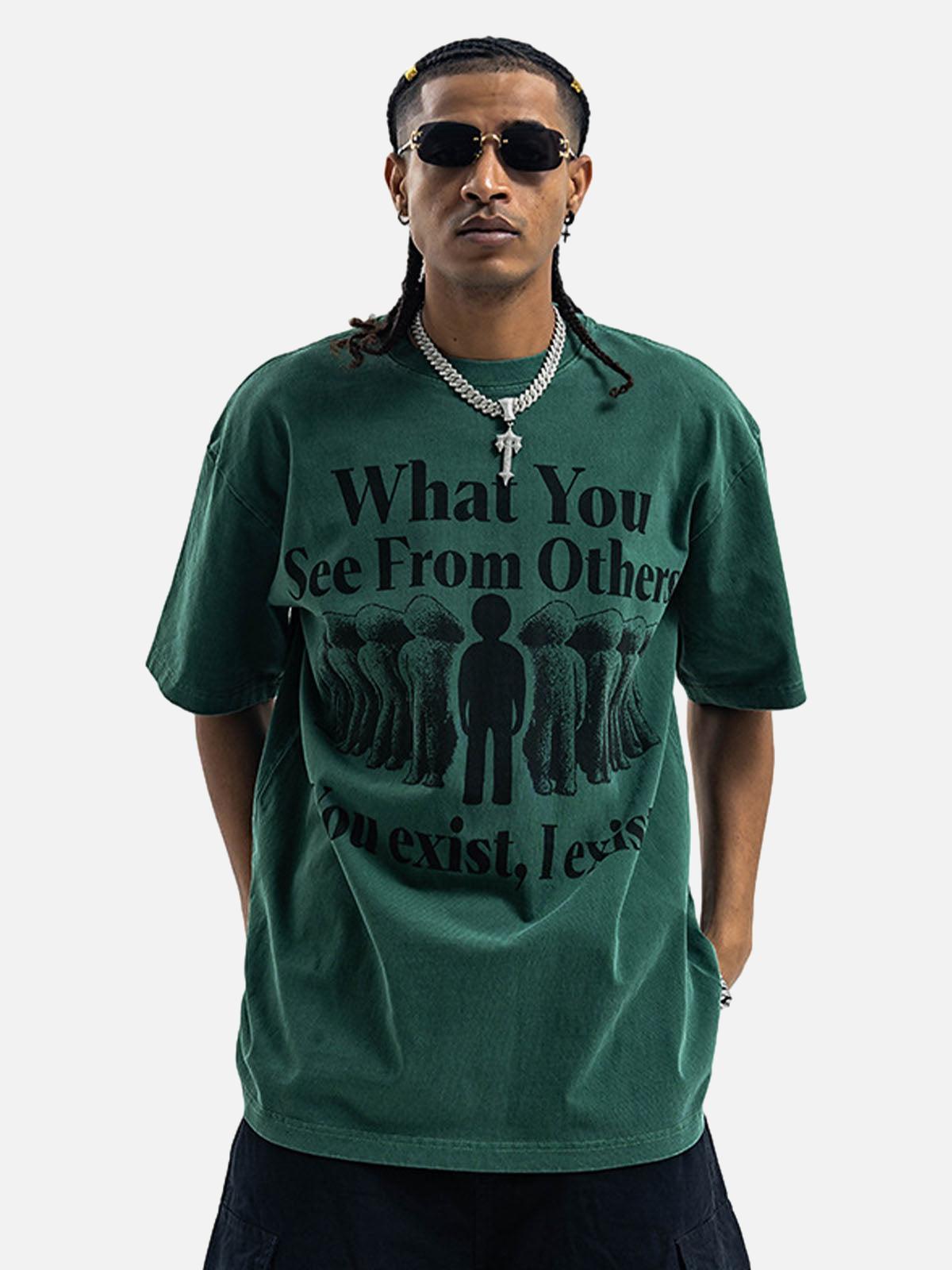 Concert Outfit Street Retro Portrait Letter Print T-Shirt Concert Outfit Street Retro Portrait Letter Print T-Shirt