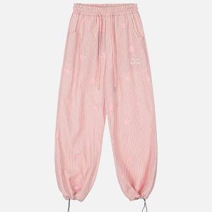 Concert Outfit Street Retro Star Vertical Stripes Trousers