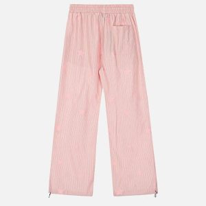 Concert Outfit Street Retro Star Vertical Stripes Trousers