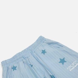 Concert Outfit Street Retro Star Vertical Stripes Trousers