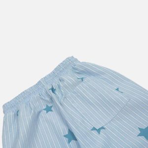 Concert Outfit Street Retro Star Vertical Stripes Trousers