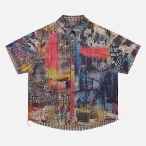 Concert Outfit Street Reversible Short-Sleeved Shirt