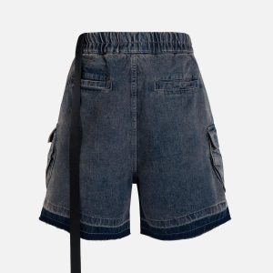 Concert Outfit Street RO Washed Denim Cargo Jort