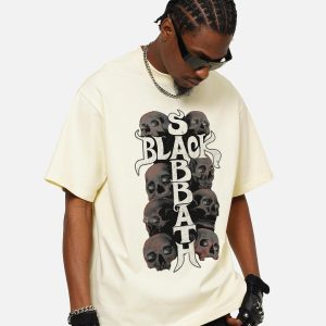 Concert Outfit Street Skull Graphic T-Shirt