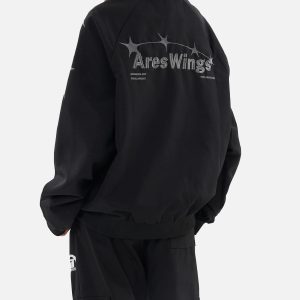 Concert Outfit Street Stars Embroidered Zip-Up Jacket