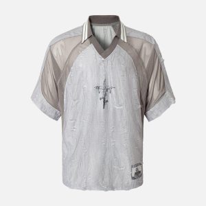 Concert Outfit Street Stitching Cross Print T-Shirt