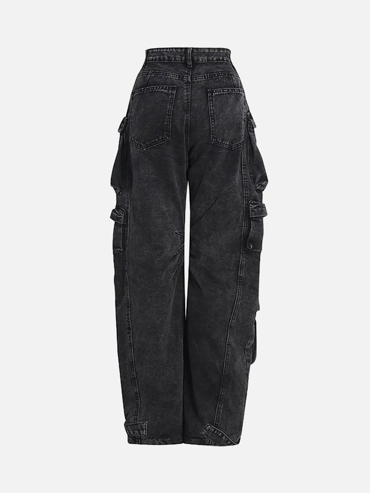 Concert Outfit Street Stitching Multi-Pocket Workwear Washed Jeans Concert Outfit Street Stitching Multi-Pocket Workwear Washed Jeans