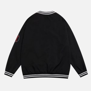 Concert Outfit Street V-Neck Baseball-Inspired Sweatshirt