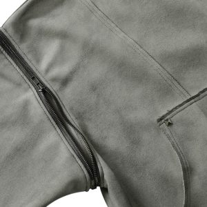 Concert Outfit Street Washed Distressed Stitching Rivet Hooded Jacket