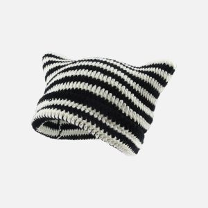 Concert Outfit Stripe Cat Ear Hat