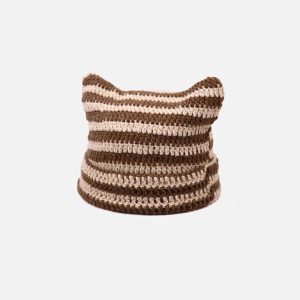 Concert Outfit Stripe Cat Ear Hat