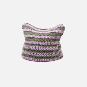 Concert Outfit Stripe Cat Ear Hat