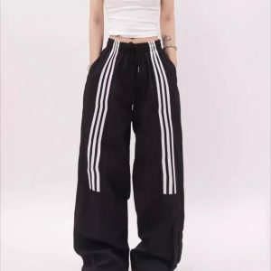 Concert Outfit Striped Draped Sweatpants