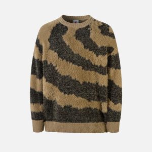 Concert Outfit Striped Knit Sweater