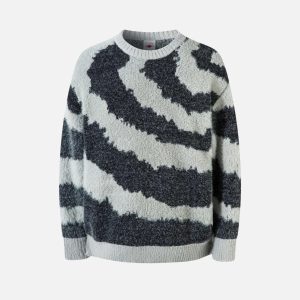 Concert Outfit Striped Knit Sweater