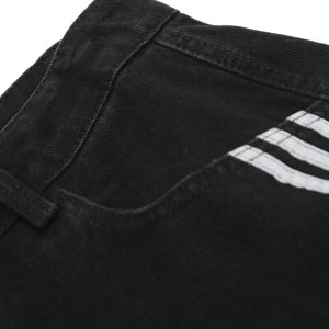 Concert Outfit Striped Stitching Barrel Jeans