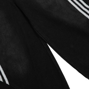 Concert Outfit Striped Stitching Barrel Jeans