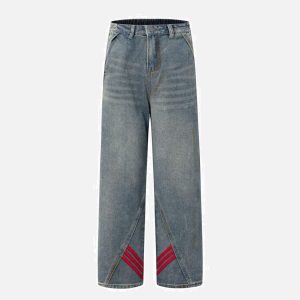 Concert Outfit Striped Vibe Straight Jeans