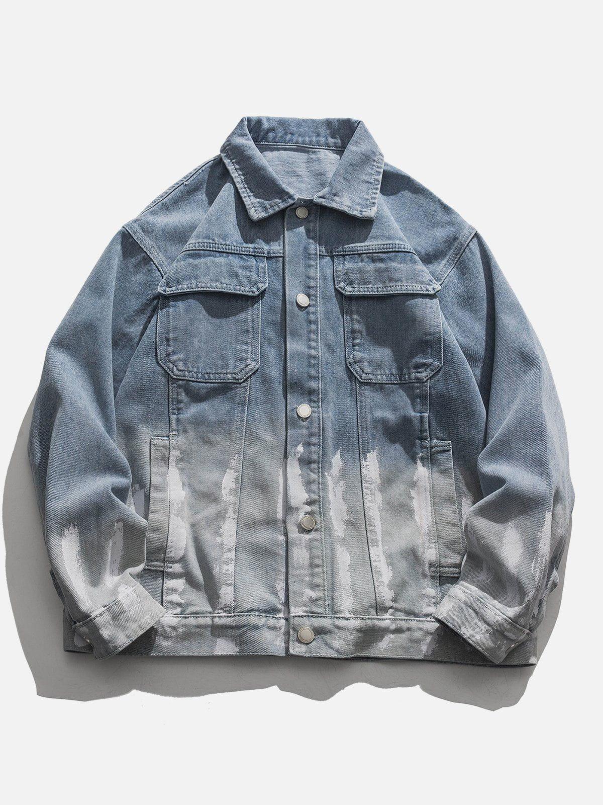 Concert Outfit Striped Washed Ombré Denim Jacket Concert Outfit Striped Washed Ombré Denim Jacket