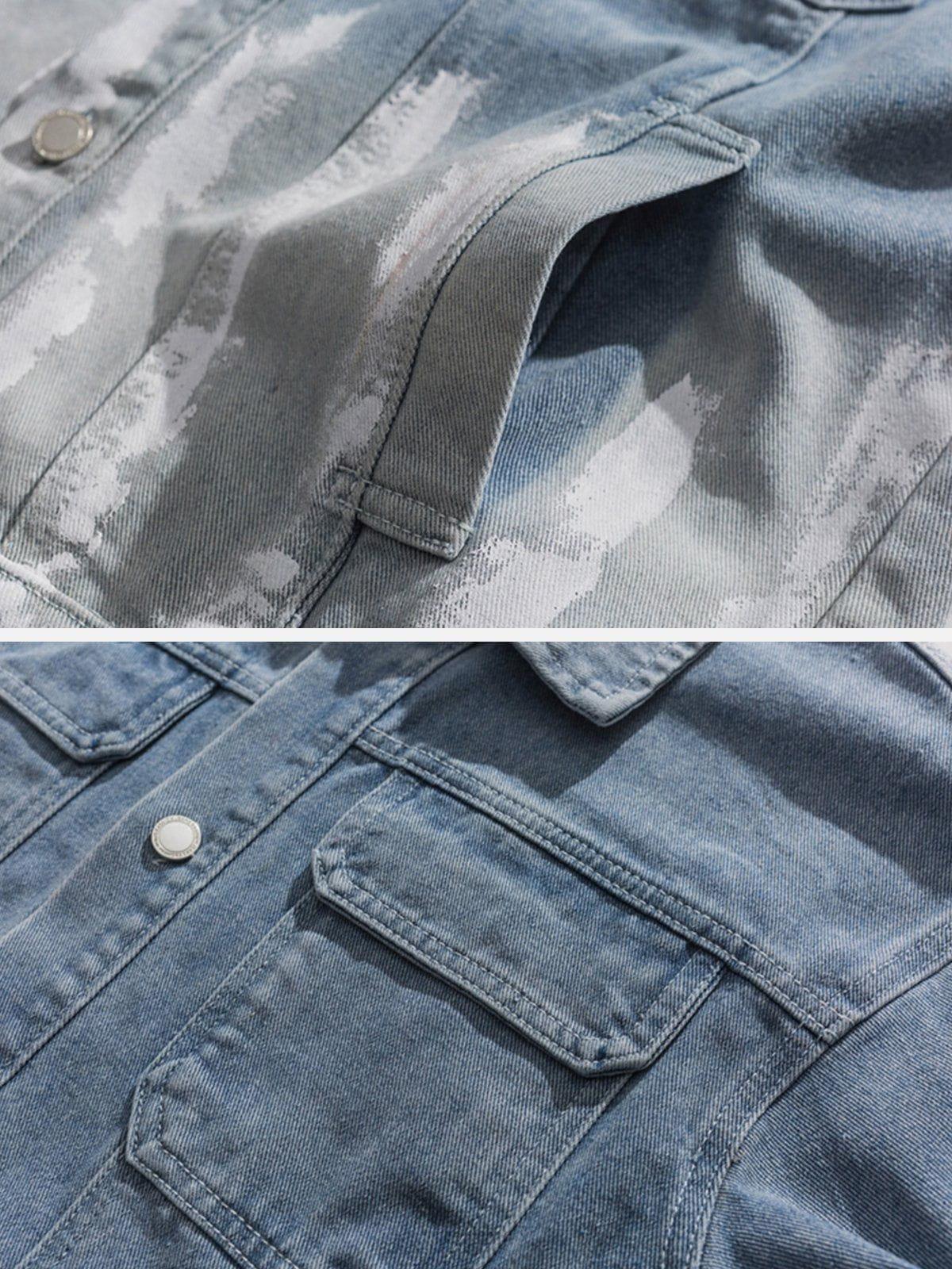 Concert Outfit Striped Washed Ombré Denim Jacket Concert Outfit Striped Washed Ombré Denim Jacket